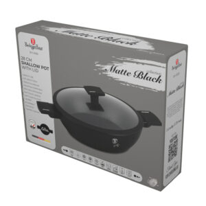 MATTE BLACK bev.szeletsütő+fedő 28cm 2 fülű ind.