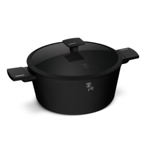 MATTE BLACK bev. lábos+ü.fedő 28cm 6,1l indukciós