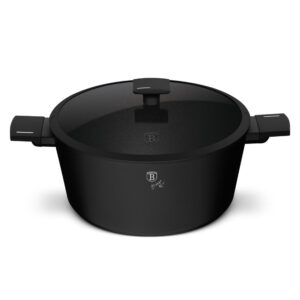 MATTE BLACK bev. lábos+ü.fedő 30cm 8l indukciós