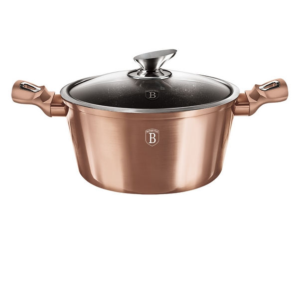 ROSE GOLD bevonatos lábos 20cm 2,5l+ü.fedő indukciós