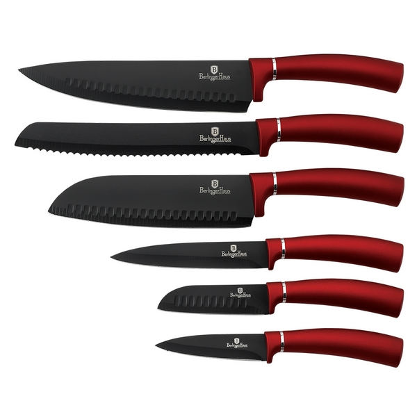 BURGUNDY rozsdamentes bevonatos kés készlet 6 db (dobozos)