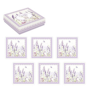 Poháralátét 6db /parafa/ LAVENDER FIELD