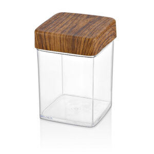 EVELIN plastic tároló szögl. 0,63l 8,5x8,5x12,5cm