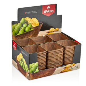 EVELIN plastic kínáló szögl. 12x12x6cm