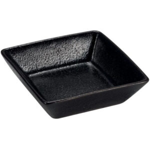 STONEWARE RUPIS BLACK kínáló szögl. 6x6x2cm