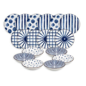 MOON BLUE MIRAGE porc. étkészlet 18 db