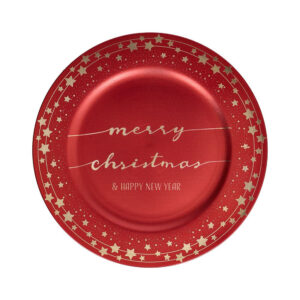MERRY BRIGHT PIROS tányéralátét kerek 33 cm PP